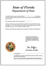 SunBiz Certificate